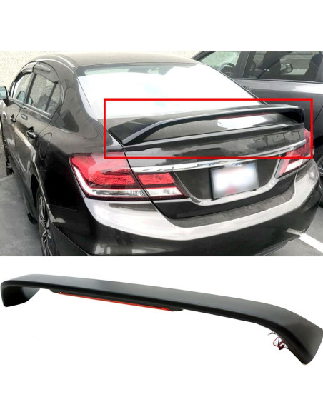 Alerón de Maletero Negro con Luz LED para Honda Civic 2013-2015