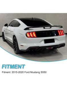Alerón Trasero KHK S550 Negro Brillante para Ford Mustang 2015-2020 2