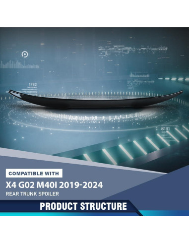 Ala de Spoiler Trasero PIT66 para BMW X4 G02 2019-2024 Negro