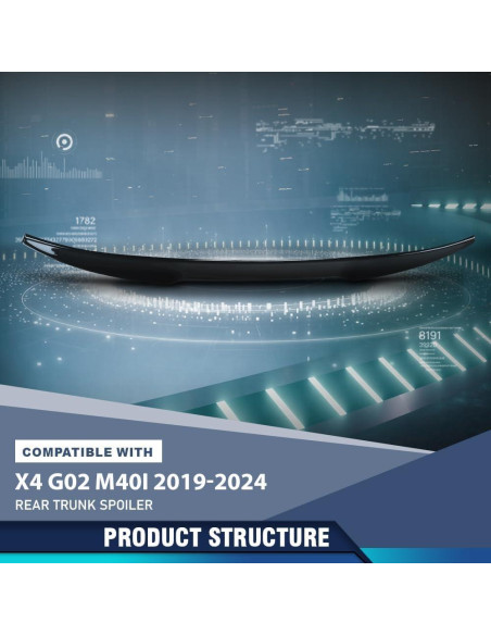 Ala de Spoiler Trasero PIT66 para BMW X4 G02 2019-2024 Negro