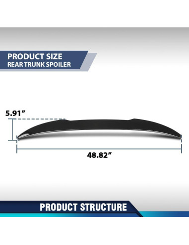 Ala de Spoiler Trasero PIT66 para BMW X4 G02 2019-2024 Negro