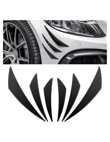 Kit de 6 Canards para Spoiler de Coche HABNVUON Negro