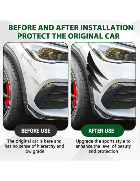 Kit de 6 Canards para Spoiler de Coche HABNVUON Negro