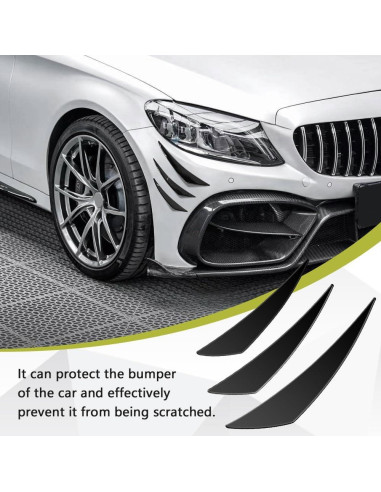 Kit de 6 Canards para Spoiler de Coche HABNVUON Negro