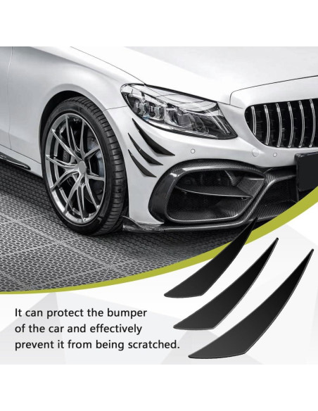 Kit de 6 Canards para Spoiler de Coche HABNVUON Negro