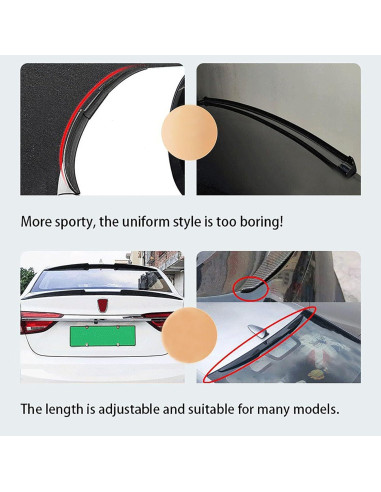 Alerón Trasero para Sedan CHYPAAK 60x20 cm Negro Brillante