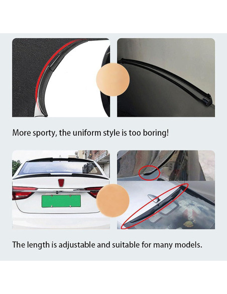 Alerón Trasero para Sedan CHYPAAK 60x20 cm Negro Brillante