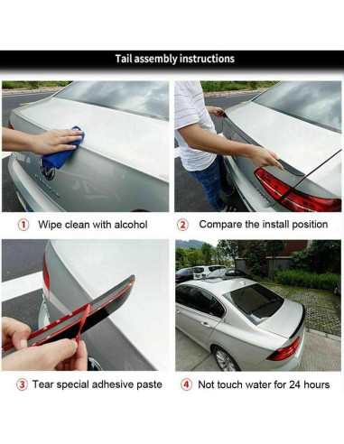 Alerón trasero estilo cuchilla MUTUSAISI para VW Jetta MK7 2019-2024