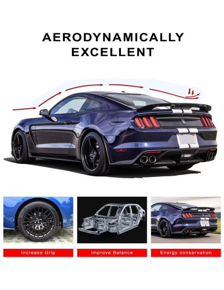 Spoiler Trasero Ecoboost Mustang 2015-2023 ABS Negro