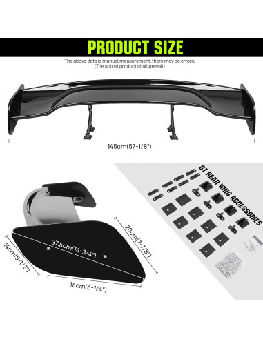 Spoiler Universal DREAMIZER 145 cm GT Negro para Autos