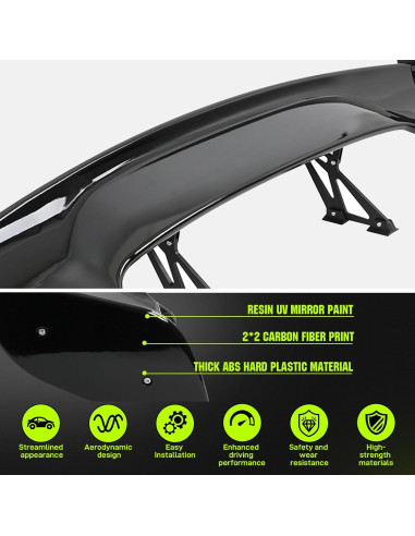 Spoiler Universal DREAMIZER 145 cm GT Negro para Autos