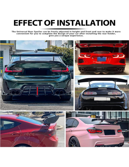 Alerón Trasero GT DEERMOTO 145 cm Negro Brillante Universal