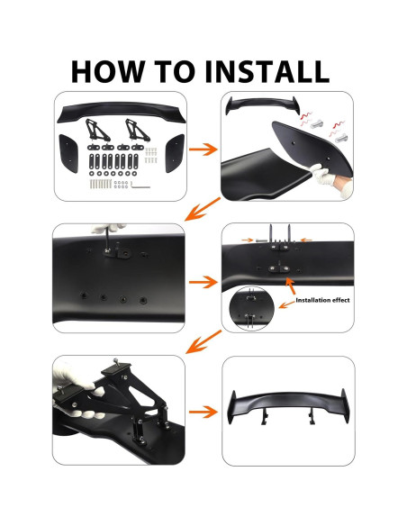 Alerón Trasero GT DEERMOTO 145 cm Negro Brillante Universal