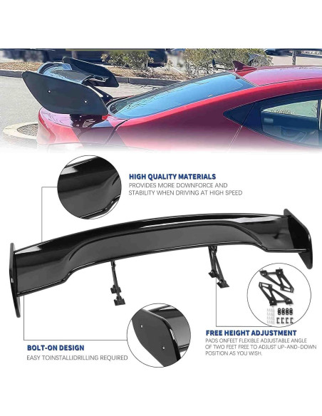 Alerón Trasero GT DEERMOTO 145 cm Negro Brillante Universal