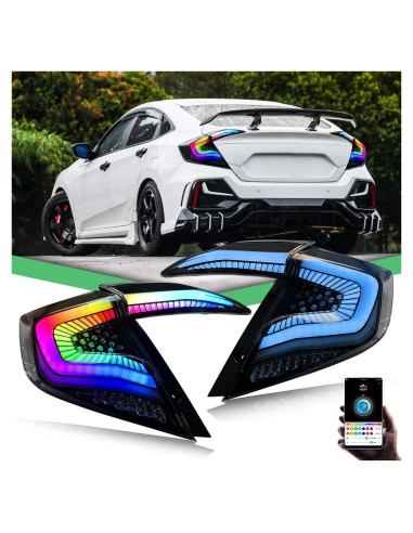 Luces Traseras LED RGB Letsdate para Honda Civic Sedan 2016-2021