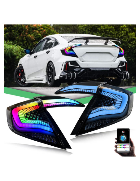 Luces Traseras LED RGB Letsdate para Honda Civic Sedan 2016-2021