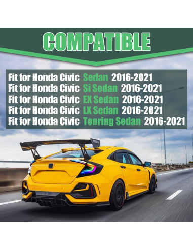 Luces Traseras LED RGB Letsdate para Honda Civic Sedan 2016-2021