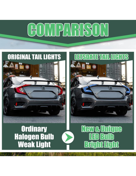 Luces Traseras LED RGB Letsdate para Honda Civic Sedan 2016-2021