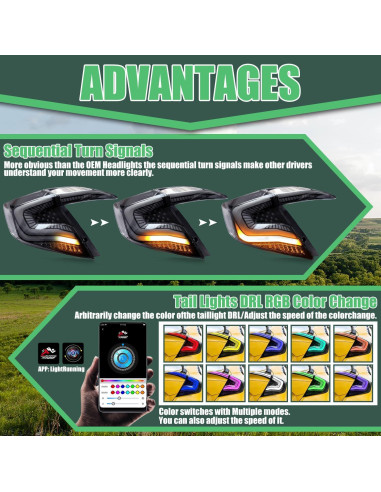 Luces Traseras LED RGB Letsdate para Honda Civic Sedan 2016-2021