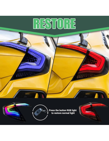 Luces Traseras LED RGB Letsdate para Honda Civic Sedan 2016-2021