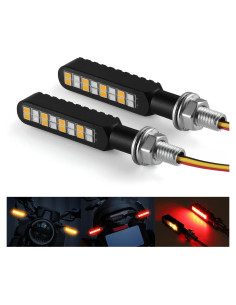 Luces de Giro LED iFunyLED 12V Rojo y Ámbar para Motocicleta