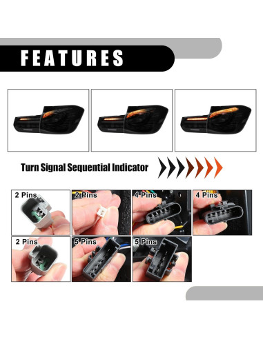 Luces Traseras OLED Partuto para BMW Serie 3 M3 F30 F35 F80 2013-2018