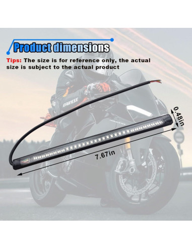 Barra de Luz LED Flexible KITUREK 48LED Impermeable Rojo