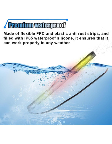 Barra de Luz LED Flexible KITUREK 48LED Impermeable Rojo