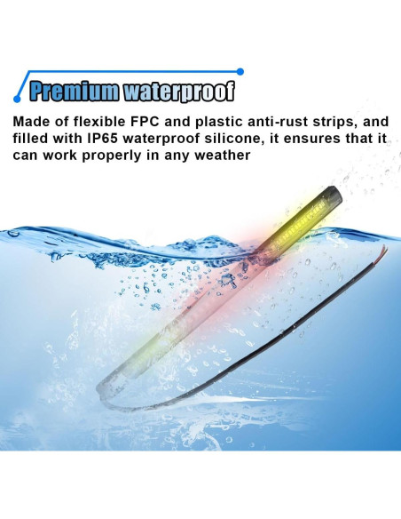 Barra de Luz LED Flexible KITUREK 48LED Impermeable Rojo