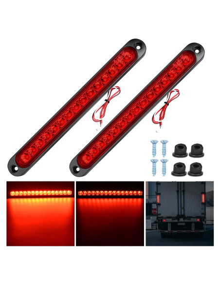 Barra de Luz LED Nilight 10 Pulgadas Rojo 15 LEDs IP67