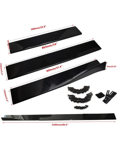 Extensiones de Paneles Laterales POSENG 220 cm para Autos