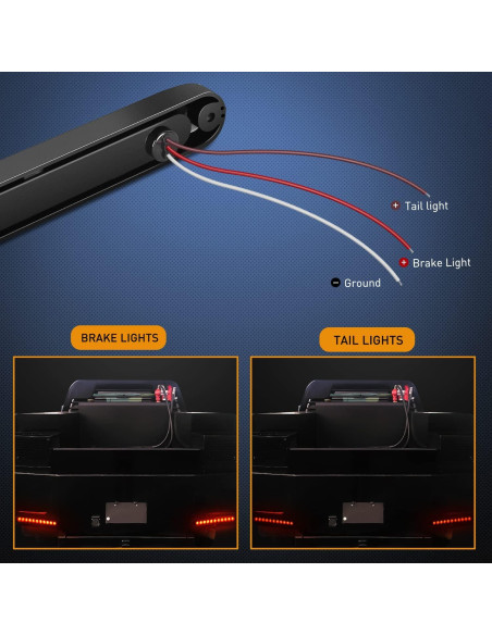 Barra de Luz LED Nilight 10 Pulgadas Rojo 15 LEDs IP67