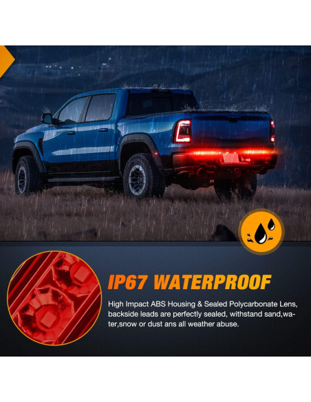 Barra de Luz LED Nilight 10 Pulgadas Rojo 15 LEDs IP67