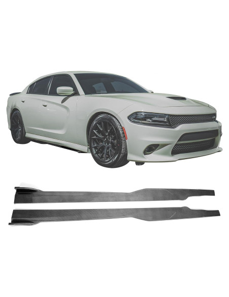 Faldones Laterales KUAFU para Dodge Charger 2015-2023 Fibra de Carbono