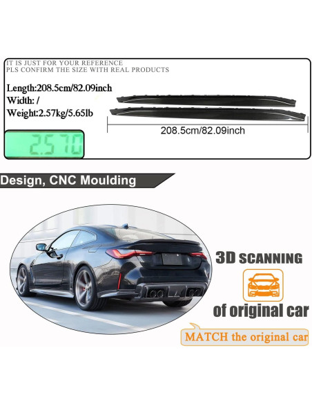 Faldones Laterales de Fibra de Carbono KIT MCARCAR para BMW M4 2021-2025
