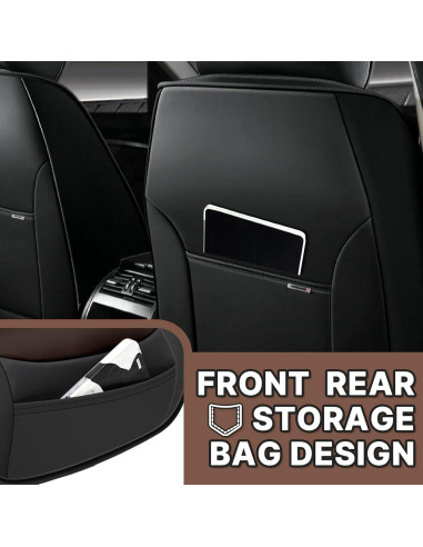 Fundas de Asiento UEO para Toyota Tacoma 2005-2025, Cuero Impermeable