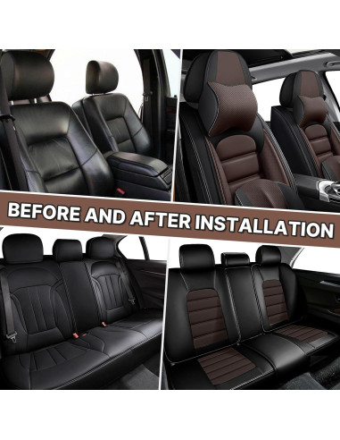 Fundas de Asiento UEO para Toyota Tacoma 2005-2025, Cuero Impermeable