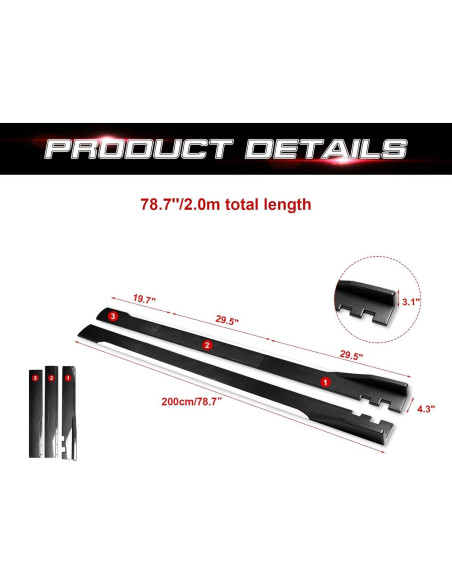 Faldones Laterales Inferiores Xotic Tech 200 cm Fibra Carbono