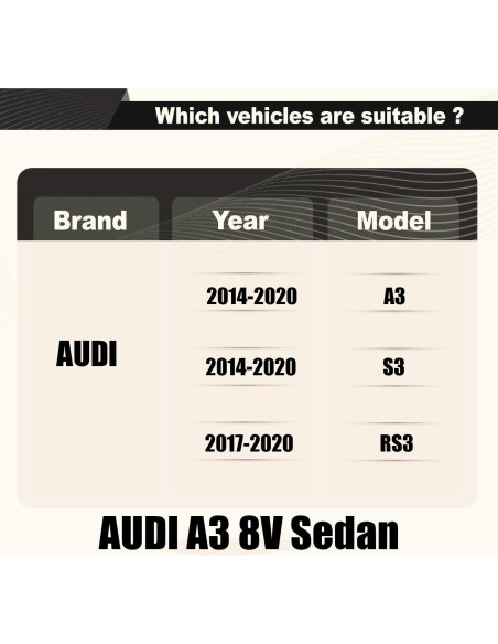 Ala Trasera STSEV01 para Audi A3 S3 RS3 2014-2020 Negro Brillante