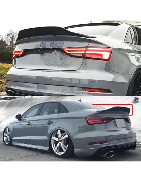 Ala Trasera STSEV01 para Audi A3 S3 RS3 2014-2020 Negro Brillante