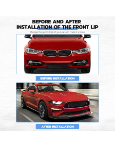 Juego de 3 Spoilers Labio Frontal KEEPDSGN para Ford Mustang 2018-2022 2