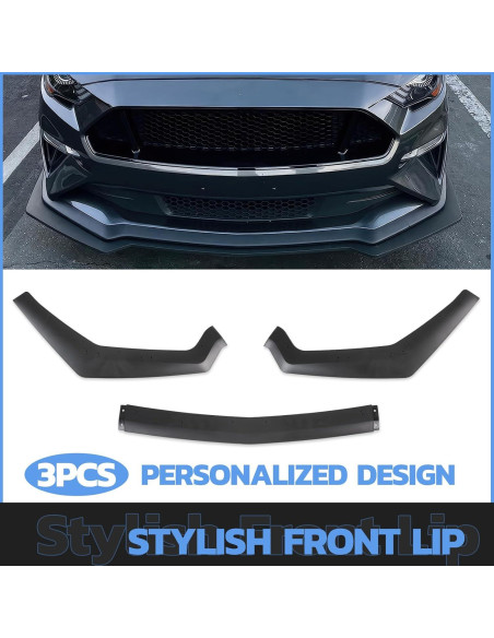 Juego de 3 Spoilers Labio Frontal KEEPDSGN para Ford Mustang 2018-2022