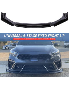 Lip Spoiler Universal JMTBNO para Parachoques Delantero - Negro 2