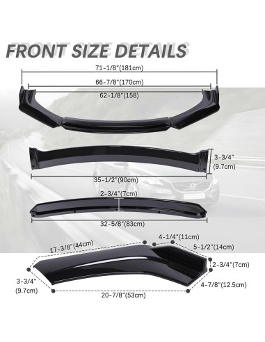 Labio de Parachoques Delantero Universal DREAMOTOR 4 Piezas