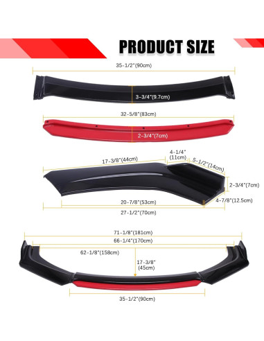Kit de 4 Spoilers de Labio Frontal Universal DREAMOTOR