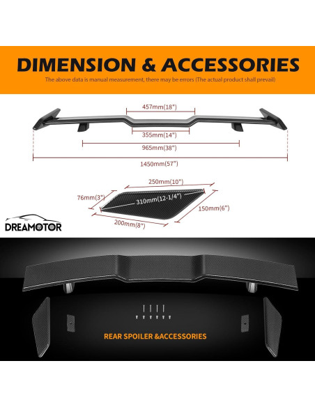 Alerón Trasero Universal DREAMOTOR 145 cm para Toyota y Honda
