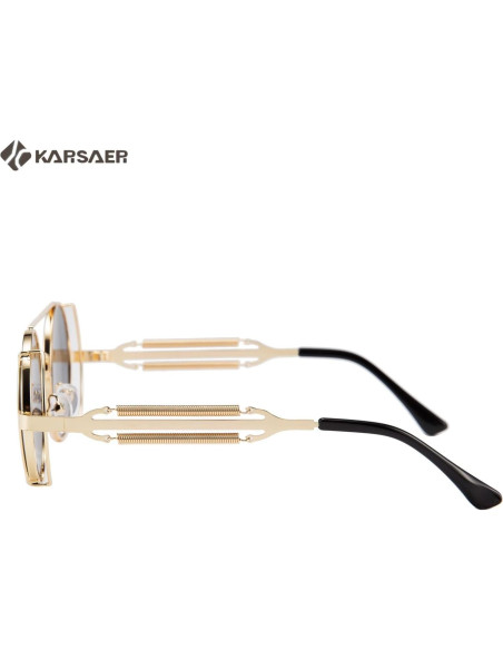 Gafas de sol Steampunk Karsaer Retro Redondas Metal Oro