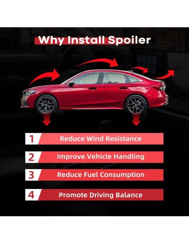 Alerón Trasero Honda Civic Sedán 2022-2026 Negro Brillante