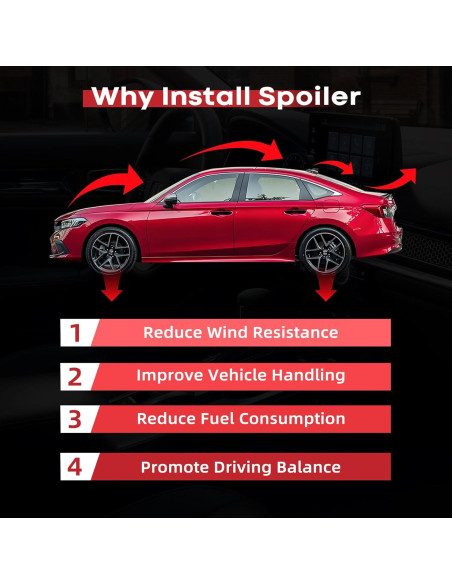 Alerón Trasero Honda Civic Sedán 2022-2026 Negro Brillante