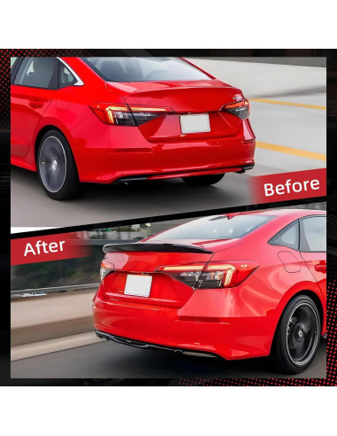 Alerón Trasero Honda Civic Sedán 2022-2026 Negro Brillante